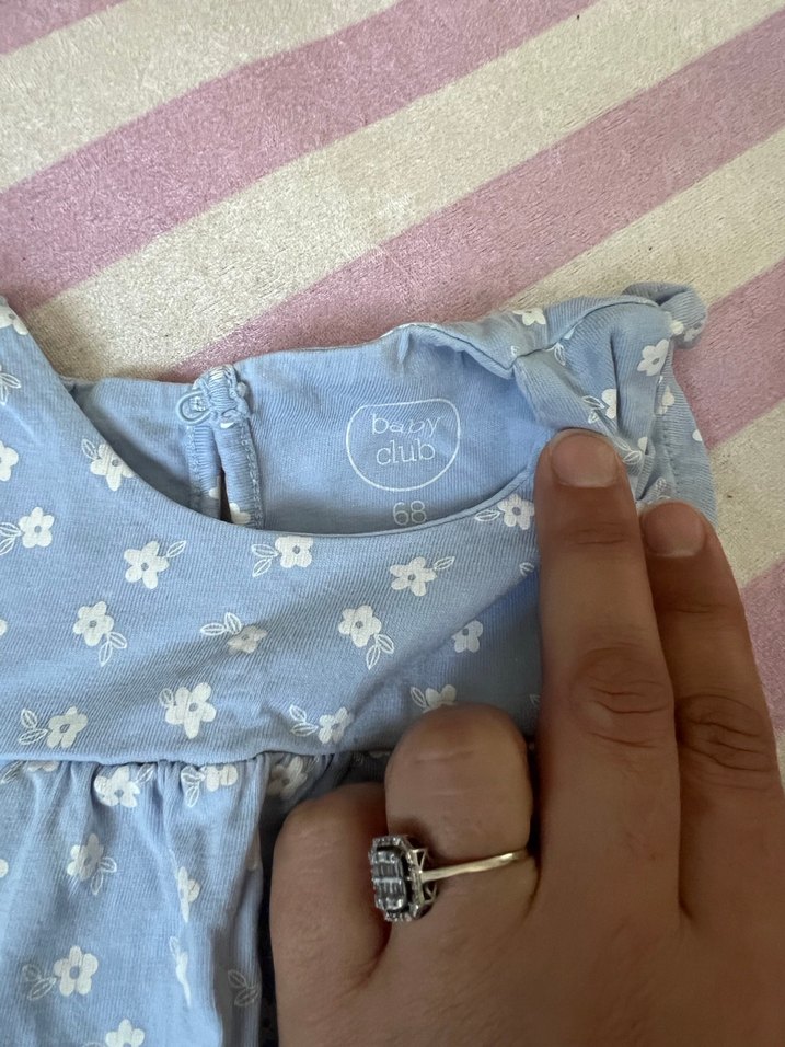 Pembe Keten Kız Çocuk Straplez Elbise - Görsel 5