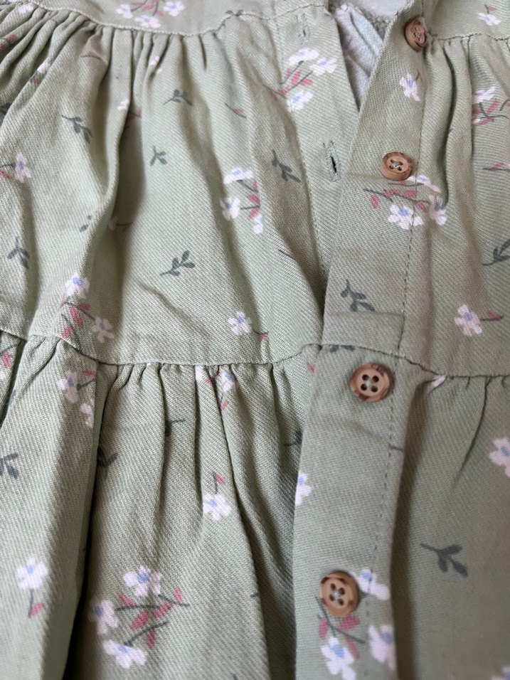 Kız Çocuk Haki Bohem Keten Elbise - Görsel 4