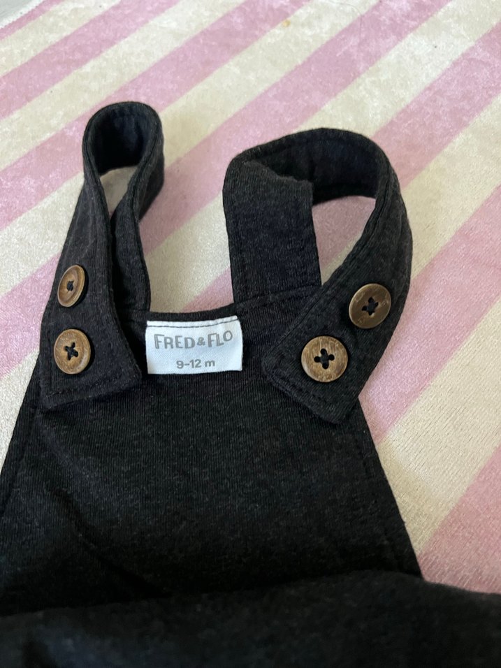 Siyah Erkek Çocuk Askılı Bol Kesim Salopet - Görsel 3