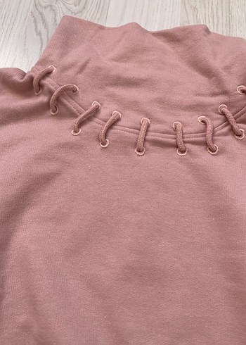 Pembe Yüksek Yakalı Bluz - Görsel 2