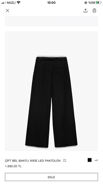 Zara Zara bel detaylı kumaş pantolon