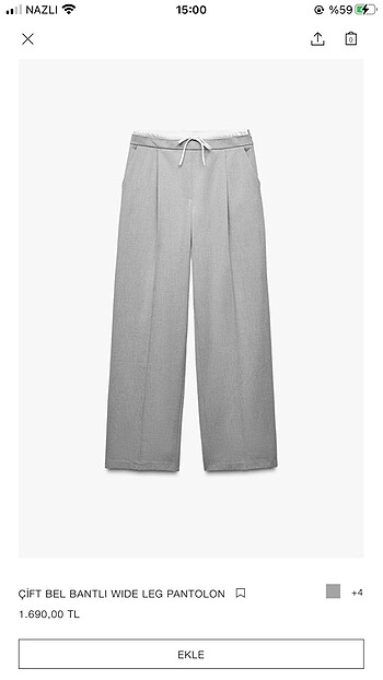 Zara gri kumaş pantolon