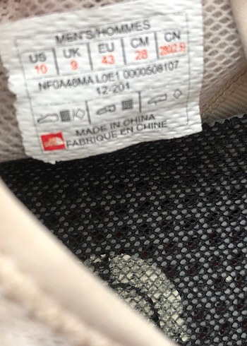 43 Beden The north face 43 numara ayakkabı