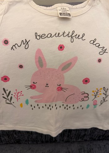 LCW Kız Çocuk Beyaz Uzun Kollu Baskılı Tişört - Görsel 2