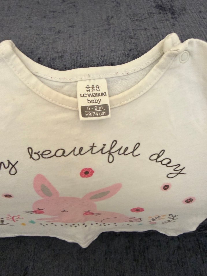 LCW Kız Çocuk Beyaz Uzun Kollu Baskılı Tişört - Görsel 3