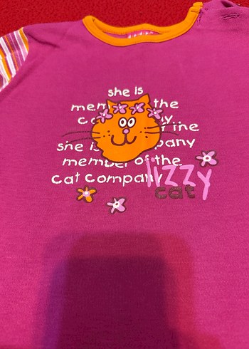 Uzun Kollu Baskılı Pembe Kız Tişörtü - Görsel 2