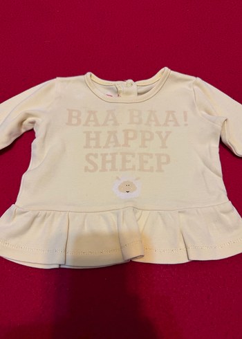 Kız Çocuk Sarı Uzun Kollu Fırfırlı Tişört - Görsel 2