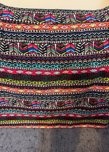 Renkli Desenli Mini Etek - Görsel 2