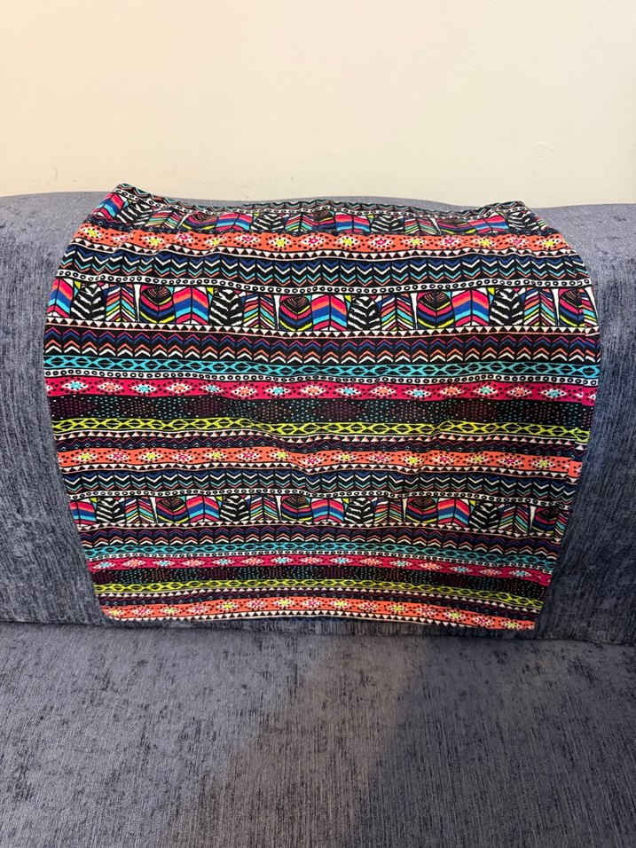 Renkli Desenli Mini Etek - Görsel 3