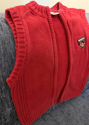 Kırmızı Örgü Erkek Çocuk Yelek - Görsel 4