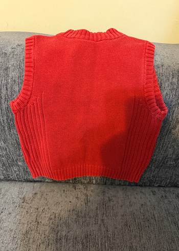 Kırmızı Örgü Erkek Çocuk Yelek - Görsel 5