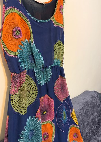 Kadın Renkli Uzun Bohem Elbise - Görsel 5