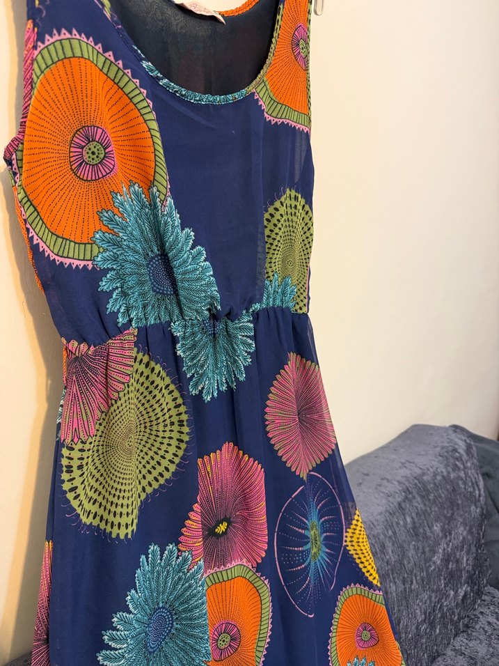 Kadın Renkli Uzun Bohem Elbise - Görsel 5