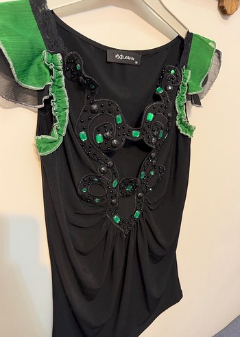 Yeşil Nakışlı kadın  Bluz - Görsel 3