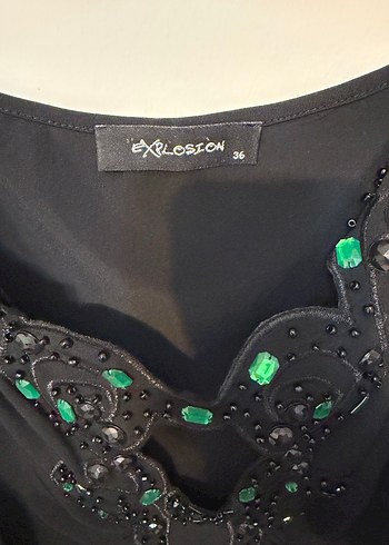 Yeşil Nakışlı kadın  Bluz - Görsel 4