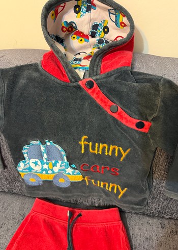 Kapüşonlu Erkek Bebek Takımı - Görsel 2