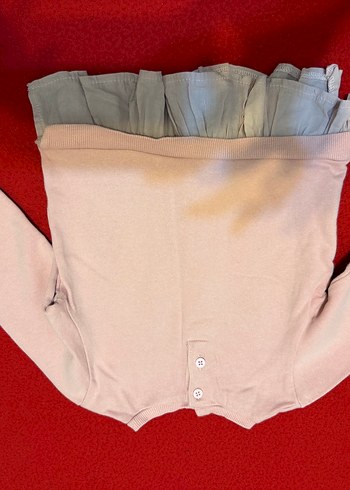 Kız Çocuk Pembe Fırfırlı Sweatshirt - Görsel 3