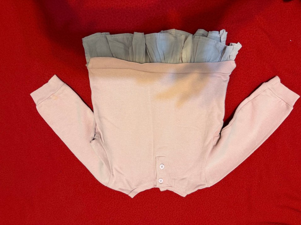 Kız Çocuk Pembe Fırfırlı Sweatshirt - Görsel 3