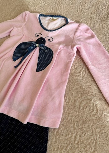 Pembe Uzun Kollu Bebek Kız pijama Takımı - Görsel 2