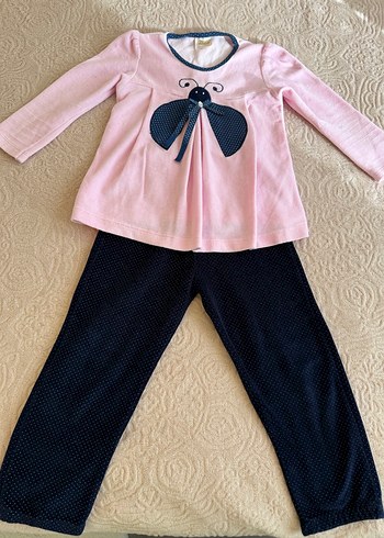 Pembe Uzun Kollu Bebek Kız pijama Takımı - Görsel 11