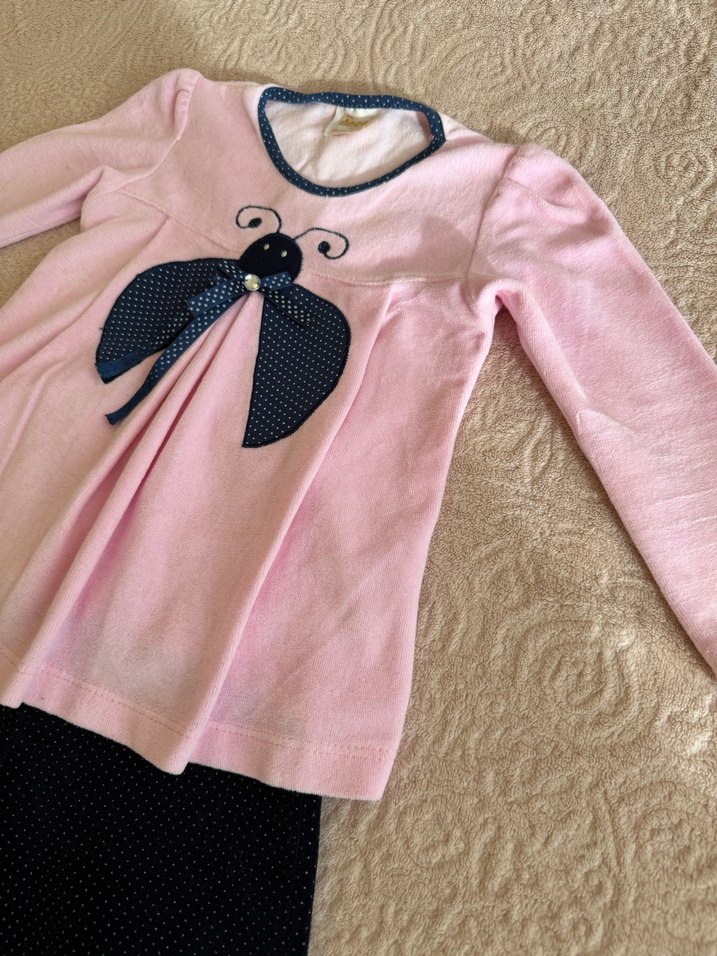 Pembe Uzun Kollu Bebek Kız pijama Takımı - Görsel 2