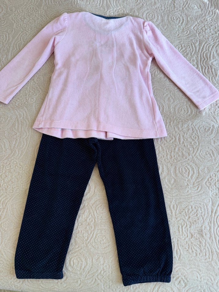 Pembe Uzun Kollu Bebek Kız pijama Takımı - Görsel 5