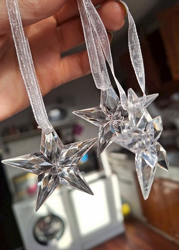 Şeffaf Yıldız yılbaşı süsü 3 adet - Görsel 4