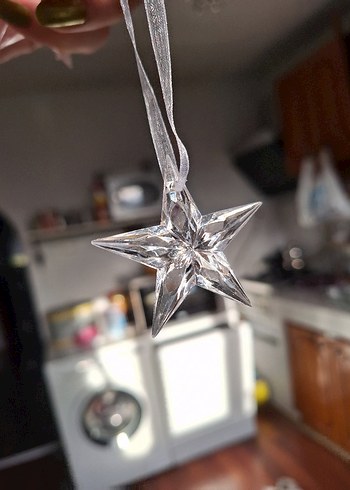 Şeffaf Yıldız yılbaşı süsü 3 adet - Görsel 5