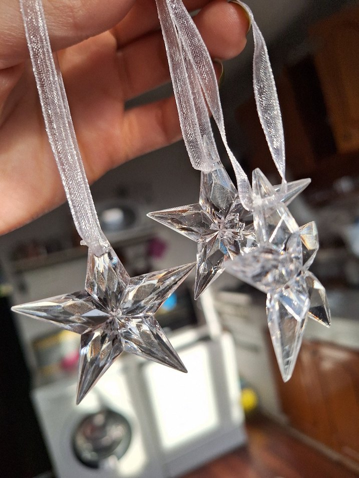 Şeffaf Yıldız yılbaşı süsü 3 adet - Görsel 4