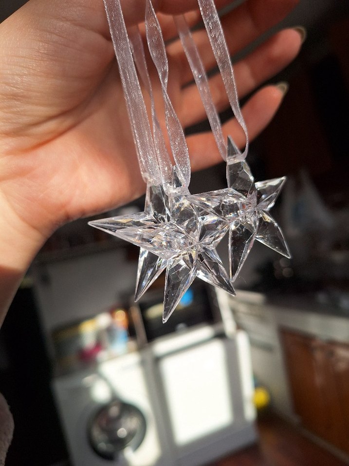 Şeffaf Yıldız yılbaşı süsü 3 adet - Görsel 2