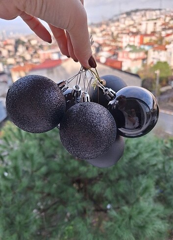 6 cm 6 adet yılbaşı süsü