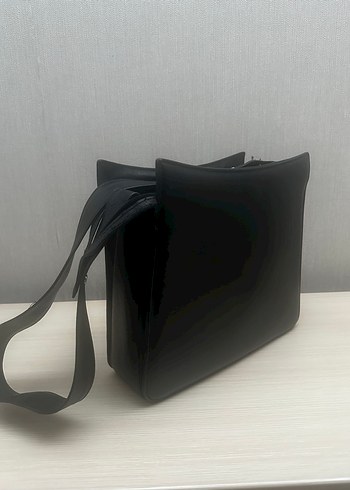 Klasik Siyah Deri Tokalı Kadın Portföy Çanta hakiki deri çanta - Görsel 2