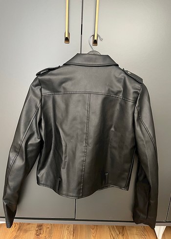 Derimod Siyah Mini Deri Biker Ceket