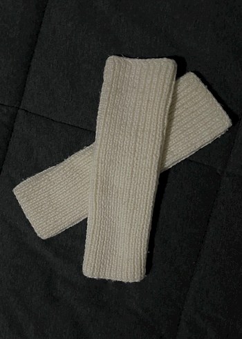 Beyaz Örgü Kadın Eldiven - Görsel 2