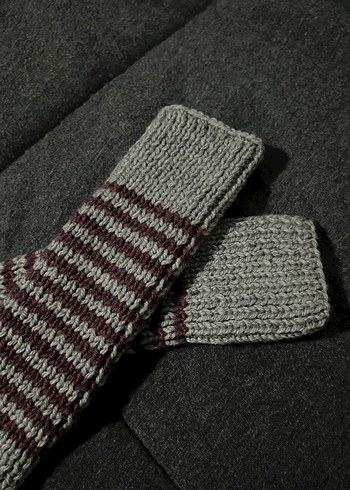 Gri Örgü Kadın Eldiven - Görsel 3