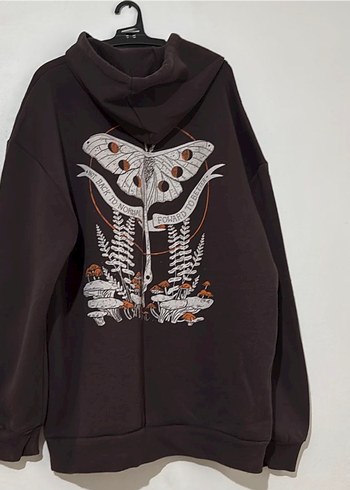 Diğer Kelebek Baskili Kahverengi Sweatshirt