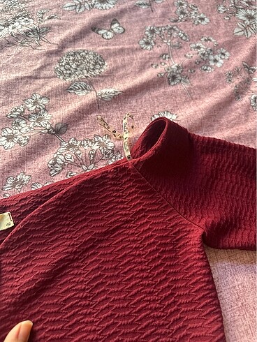 40 Beden bordo Renk Borda Elbise