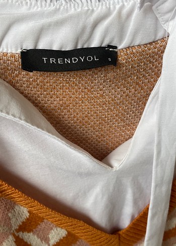 Örgü V Yaka Kahverengi Midi Elbise - Görsel 4