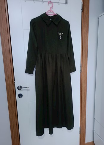 Siyah Uzun Kollu Drapeli Uzun Elbise - Görsel 6