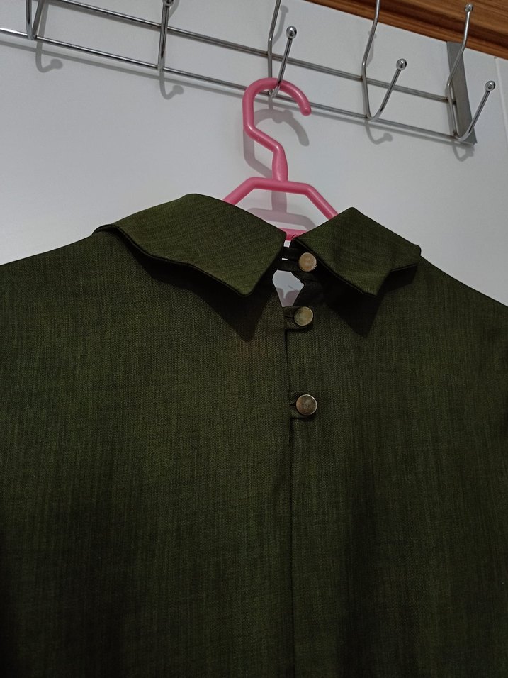 Siyah Uzun Kollu Drapeli Uzun Elbise - Görsel 2