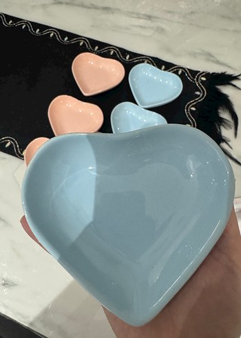 Pastel Renkli Kalp Şekilli Tabak Seti - Görsel 3