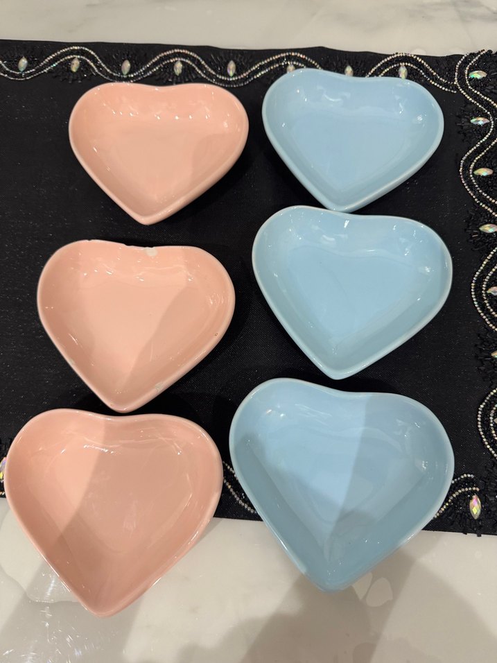 Pastel Renkli Kalp Şekilli Tabak Seti - Görsel 4