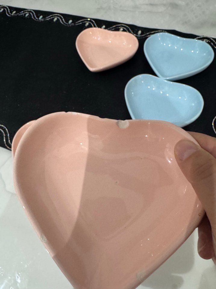 Pastel Renkli Kalp Şekilli Tabak Seti - Görsel 2