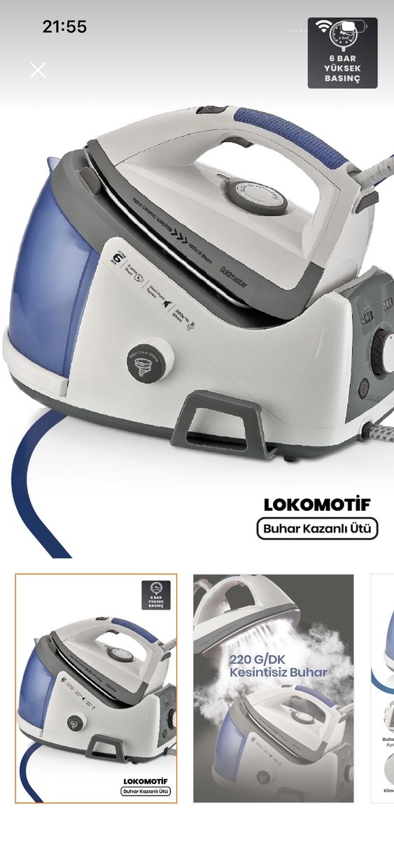 Goldmaster Buharlı Ütü Beyaz - Görsel 3