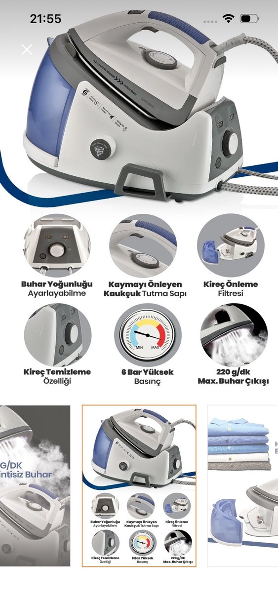 Goldmaster Buharlı Ütü Beyaz - Görsel 4