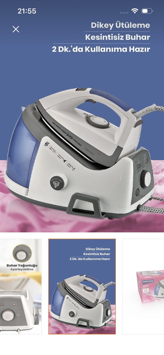 Goldmaster Buharlı Ütü Beyaz - Görsel 2