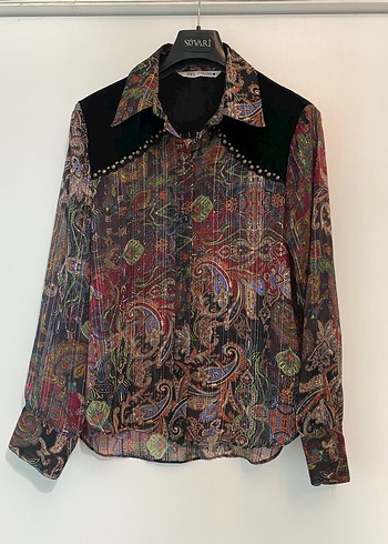 Zara Bohem Desenli Uzun Kollu Kadın Gömlek M beden