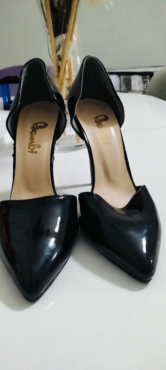 Parlak Siyah Stiletto Topuklu Kadın Ayakkabı - Görsel 2