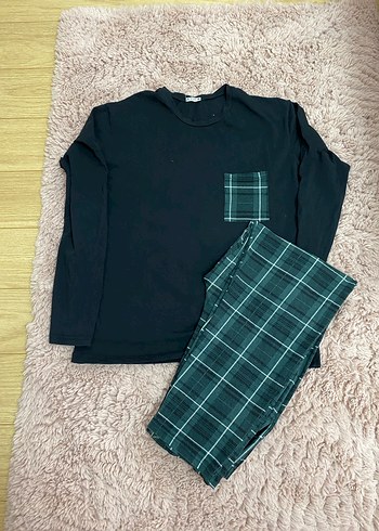 Yeşil Ekose Desenli Erkek Pijama Takımı - Görsel 2