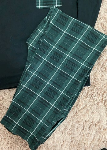 Yeşil Ekose Desenli Erkek Pijama Takımı - Görsel 3